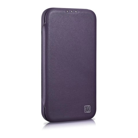 ICarer CE Premium Leather Folio Case skórzane etui iPhone 14 Plus z klapką magnetyczne MagSafe ciemnofioletowy (WMI14220715-DP) ICarer CE Premium Leather Folio Case skórzane etui iPhone 14 Plus z klapką magnetyczne MagSafe ciemnofioletowy (WMI14220715-DP)