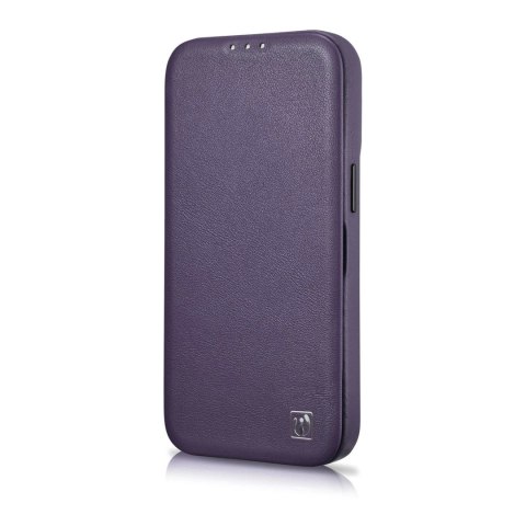 ICarer CE Premium Leather Folio Case skórzane etui iPhone 14 Plus z klapką magnetyczne MagSafe ciemnofioletowy (WMI14220715-DP) ICarer CE Premium Leather Folio Case skórzane etui iPhone 14 Plus z klapką magnetyczne MagSafe ciemnofioletowy (WMI14220715-DP)