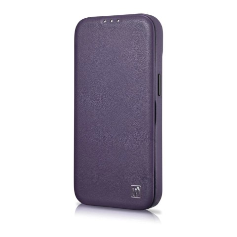 ICarer CE Premium Leather Folio Case skórzane etui iPhone 14 Plus z klapką magnetyczne MagSafe ciemnofioletowy (WMI14220715-DP) ICarer CE Premium Leather Folio Case skórzane etui iPhone 14 Plus z klapką magnetyczne MagSafe ciemnofioletowy (WMI14220715-DP)
