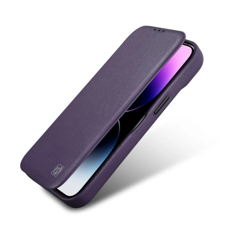 ICarer CE Premium Leather Folio Case skórzane etui iPhone 14 Plus z klapką magnetyczne MagSafe ciemnofioletowy (WMI14220715-DP) ICarer CE Premium Leather Folio Case skórzane etui iPhone 14 Plus z klapką magnetyczne MagSafe ciemnofioletowy (WMI14220715-DP)