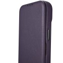 ICarer CE Premium Leather Folio Case skórzane etui iPhone 14 Plus z klapką magnetyczne MagSafe ciemnofioletowy (WMI14220715-DP)