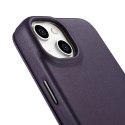 ICarer CE Premium Leather Folio Case skórzane etui iPhone 14 Plus z klapką magnetyczne MagSafe ciemnofioletowy (WMI14220715-DP)