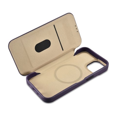 ICarer CE Premium Leather Folio Case skórzane etui iPhone 14 Plus z klapką magnetyczne MagSafe ciemnofioletowy (WMI14220715-DP) ICarer CE Premium Leather Folio Case skórzane etui iPhone 14 Plus z klapką magnetyczne MagSafe ciemnofioletowy (WMI14220715-DP)