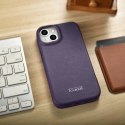ICarer CE Premium Leather Folio Case skórzane etui iPhone 14 Plus z klapką magnetyczne MagSafe ciemnofioletowy (WMI14220715-DP)