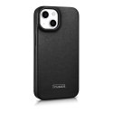 ICarer CE Premium Leather Folio Case skórzane etui iPhone 14 Plus z klapką magnetyczne MagSafe czarny (WMI14220715-BK)