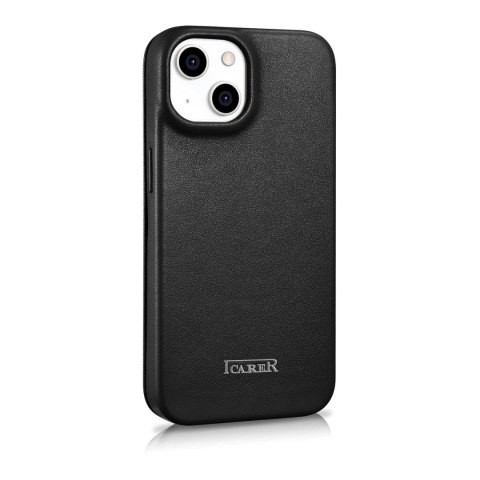 ICarer CE Premium Leather Folio Case skórzane etui iPhone 14 Plus z klapką magnetyczne MagSafe czarny (WMI14220715-BK) ICarer CE Premium Leather Folio Case skórzane etui iPhone 14 Plus z klapką magnetyczne MagSafe czarny (WMI14220715-BK)