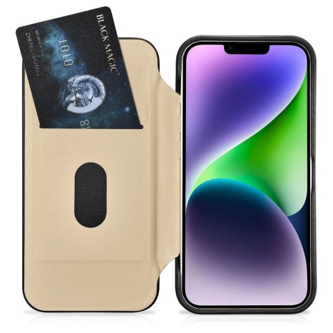 ICarer CE Premium Leather Folio Case skórzane etui iPhone 14 Plus z klapką magnetyczne MagSafe czarny (WMI14220715-BK) ICarer CE Premium Leather Folio Case skórzane etui iPhone 14 Plus z klapką magnetyczne MagSafe czarny (WMI14220715-BK)