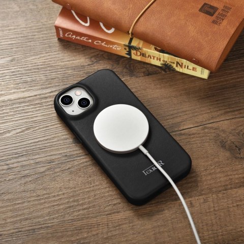 ICarer CE Premium Leather Folio Case skórzane etui iPhone 14 Plus z klapką magnetyczne MagSafe czarny (WMI14220715-BK) ICarer CE Premium Leather Folio Case skórzane etui iPhone 14 Plus z klapką magnetyczne MagSafe czarny (WMI14220715-BK)