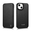 ICarer CE Premium Leather Folio Case skórzane etui iPhone 14 Plus z klapką magnetyczne MagSafe czarny (WMI14220715-BK)