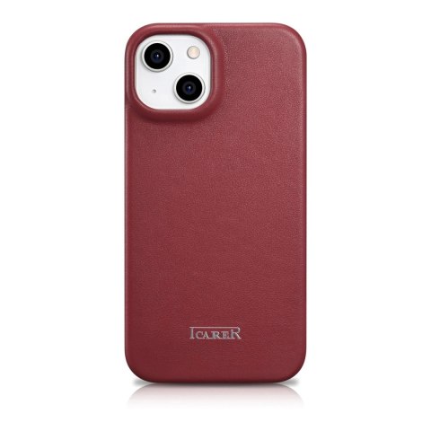 ICarer CE Premium Leather Folio Case skórzane etui iPhone 14 Plus z klapką magnetyczne MagSafe czerwony (WMI14220715-RD) ICarer CE Premium Leather Folio Case skórzane etui iPhone 14 Plus z klapką magnetyczne MagSafe czerwony (WMI14220715-RD)
