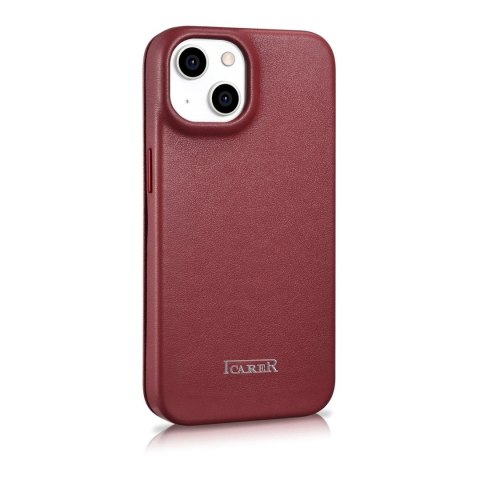 ICarer CE Premium Leather Folio Case skórzane etui iPhone 14 Plus z klapką magnetyczne MagSafe czerwony (WMI14220715-RD) ICarer CE Premium Leather Folio Case skórzane etui iPhone 14 Plus z klapką magnetyczne MagSafe czerwony (WMI14220715-RD)