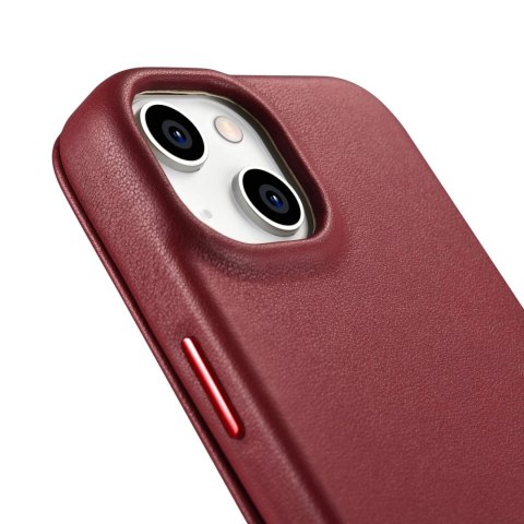 ICarer CE Premium Leather Folio Case skórzane etui iPhone 14 Plus z klapką magnetyczne MagSafe czerwony (WMI14220715-RD) ICarer CE Premium Leather Folio Case skórzane etui iPhone 14 Plus z klapką magnetyczne MagSafe czerwony (WMI14220715-RD)