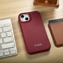ICarer CE Premium Leather Folio Case skórzane etui iPhone 14 Plus z klapką magnetyczne MagSafe czerwony (WMI14220715-RD)