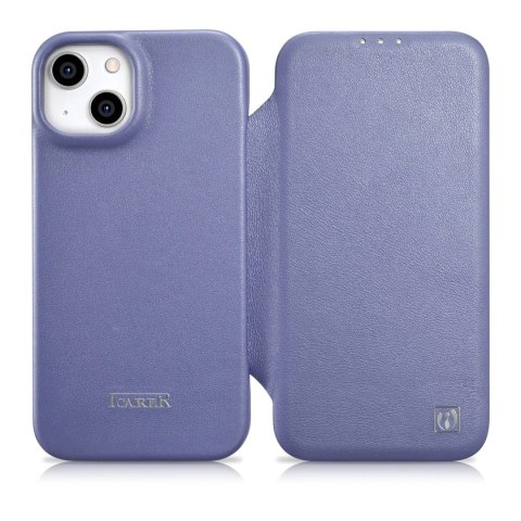 ICarer CE Premium Leather Folio Case skórzane etui iPhone 14 Plus z klapką magnetyczne MagSafe jasnofioletowy (WMI14220715-LP) ICarer CE Premium Leather Folio Case skórzane etui iPhone 14 Plus z klapką magnetyczne MagSafe jasnofioletowy (WMI14220715-LP)