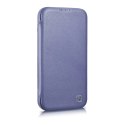 ICarer CE Premium Leather Folio Case skórzane etui iPhone 14 Plus z klapką magnetyczne MagSafe jasnofioletowy (WMI14220715-LP)