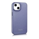 ICarer CE Premium Leather Folio Case skórzane etui iPhone 14 Plus z klapką magnetyczne MagSafe jasnofioletowy (WMI14220715-LP)