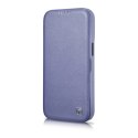 ICarer CE Premium Leather Folio Case skórzane etui iPhone 14 Plus z klapką magnetyczne MagSafe jasnofioletowy (WMI14220715-LP)