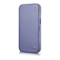 ICarer CE Premium Leather Folio Case skórzane etui iPhone 14 Plus z klapką magnetyczne MagSafe jasnofioletowy (WMI14220715-LP)