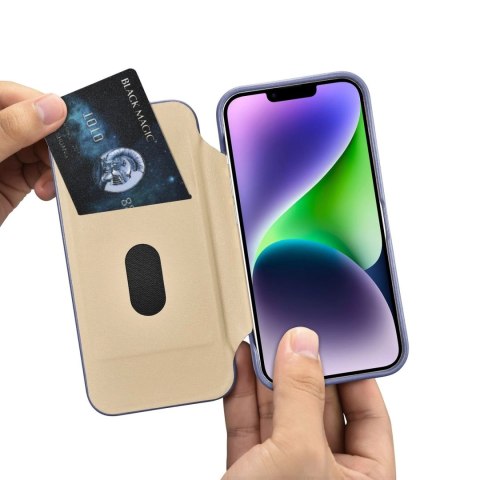ICarer CE Premium Leather Folio Case skórzane etui iPhone 14 Plus z klapką magnetyczne MagSafe jasnofioletowy (WMI14220715-LP) ICarer CE Premium Leather Folio Case skórzane etui iPhone 14 Plus z klapką magnetyczne MagSafe jasnofioletowy (WMI14220715-LP)