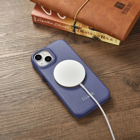 ICarer CE Premium Leather Folio Case skórzane etui iPhone 14 Plus z klapką magnetyczne MagSafe jasnofioletowy (WMI14220715-LP) ICarer CE Premium Leather Folio Case skórzane etui iPhone 14 Plus z klapką magnetyczne MagSafe jasnofioletowy (WMI14220715-LP)
