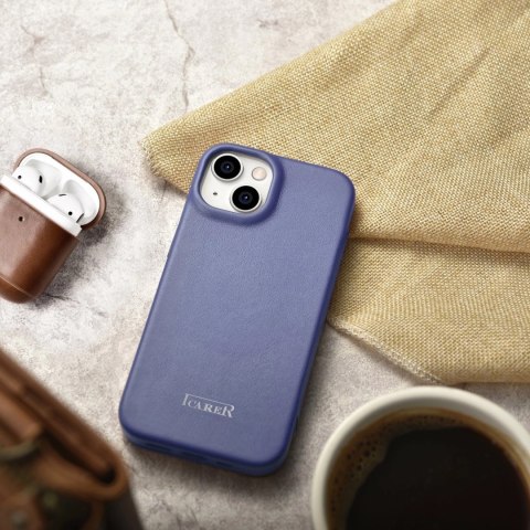ICarer CE Premium Leather Folio Case skórzane etui iPhone 14 Plus z klapką magnetyczne MagSafe jasnofioletowy (WMI14220715-LP) ICarer CE Premium Leather Folio Case skórzane etui iPhone 14 Plus z klapką magnetyczne MagSafe jasnofioletowy (WMI14220715-LP)
