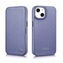 ICarer CE Premium Leather Folio Case skórzane etui iPhone 14 Plus z klapką magnetyczne MagSafe jasnofioletowy (WMI14220715-LP)