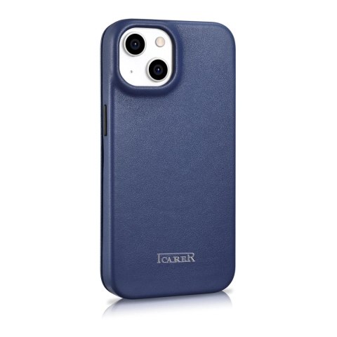 ICarer CE Premium Leather Folio Case skórzane etui iPhone 14 Plus z klapką magnetyczne MagSafe niebieski (WMI14220715-BU) ICarer CE Premium Leather Folio Case skórzane etui iPhone 14 Plus z klapką magnetyczne MagSafe niebieski (WMI14220715-BU)