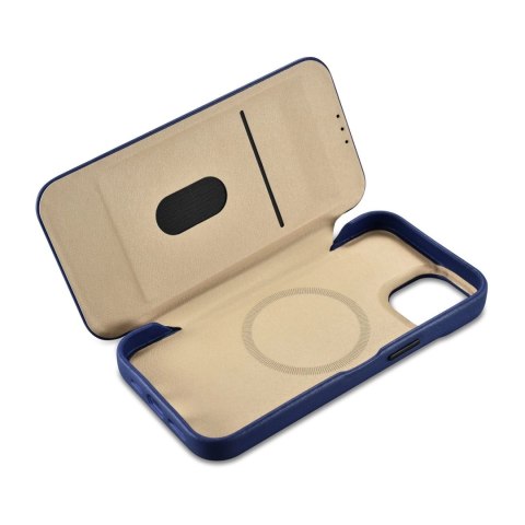 ICarer CE Premium Leather Folio Case skórzane etui iPhone 14 Plus z klapką magnetyczne MagSafe niebieski (WMI14220715-BU) ICarer CE Premium Leather Folio Case skórzane etui iPhone 14 Plus z klapką magnetyczne MagSafe niebieski (WMI14220715-BU)