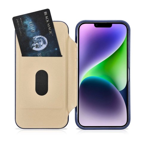 ICarer CE Premium Leather Folio Case skórzane etui iPhone 14 Plus z klapką magnetyczne MagSafe niebieski (WMI14220715-BU) ICarer CE Premium Leather Folio Case skórzane etui iPhone 14 Plus z klapką magnetyczne MagSafe niebieski (WMI14220715-BU)