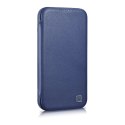 ICarer CE Premium Leather Folio Case skórzane etui iPhone 14 Pro Max z klapką magnetyczne MagSafe niebieski (WMI14220716-BU)