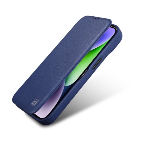 ICarer CE Premium Leather Folio Case skórzane etui iPhone 14 Pro Max z klapką magnetyczne MagSafe niebieski (WMI14220716-BU) ICarer CE Premium Leather Folio Case skórzane etui iPhone 14 Pro Max z klapką magnetyczne MagSafe niebieski (WMI14220716-BU)