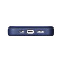 ICarer CE Premium Leather Folio Case skórzane etui iPhone 14 Pro Max z klapką magnetyczne MagSafe niebieski (WMI14220716-BU)
