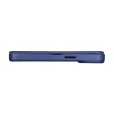 ICarer CE Premium Leather Folio Case skórzane etui iPhone 14 Pro Max z klapką magnetyczne MagSafe niebieski (WMI14220716-BU)