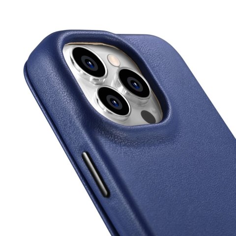 ICarer CE Premium Leather Folio Case skórzane etui iPhone 14 Pro Max z klapką magnetyczne MagSafe niebieski (WMI14220716-BU) ICarer CE Premium Leather Folio Case skórzane etui iPhone 14 Pro Max z klapką magnetyczne MagSafe niebieski (WMI14220716-BU)