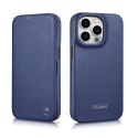 ICarer CE Premium Leather Folio Case skórzane etui iPhone 14 Pro Max z klapką magnetyczne MagSafe niebieski (WMI14220716-BU)