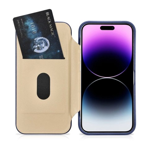 ICarer CE Premium Leather Folio Case skórzane etui iPhone 14 Pro Max z klapką magnetyczne MagSafe niebieski (WMI14220716-BU) ICarer CE Premium Leather Folio Case skórzane etui iPhone 14 Pro Max z klapką magnetyczne MagSafe niebieski (WMI14220716-BU)