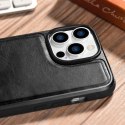 ICarer Leather Oil Wax etui iPhone 14 Pro Max skórzany pokrowiec czarne (WMI14220720-BK)