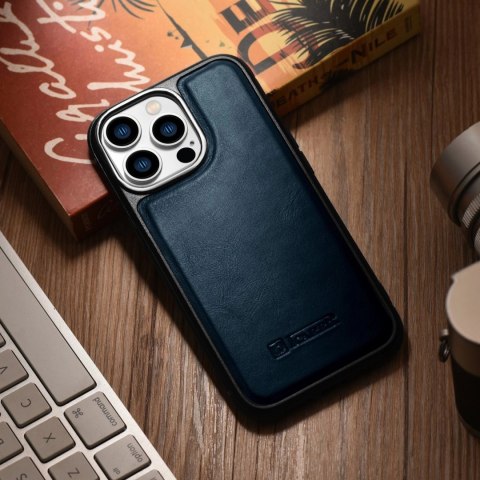 ICarer Leather Oil Wax etui iPhone 14 Pro Max skórzany pokrowiec niebieskie (WMI14220720-BU) ICarer Leather Oil Wax etui iPhone 14 Pro Max skórzany pokrowiec niebieskie (WMI14220720-BU)