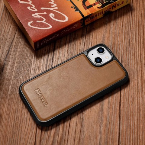 ICarer Leather Oil Wax etui pokryte naturalną skórą do iPhone 14 Plus brązowy (WMI14220719-TN) ICarer Leather Oil Wax etui pokryte naturalną skórą do iPhone 14 Plus brązowy (WMI14220719-TN)