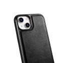 ICarer Leather Oil Wax etui pokryte naturalną skórą do iPhone 14 Plus czarny (WMI14220719-BK)