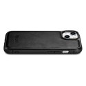 ICarer Leather Oil Wax etui pokryte naturalną skórą do iPhone 14 Plus czarny (WMI14220719-BK)