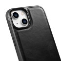 ICarer Leather Oil Wax etui pokryte naturalną skórą do iPhone 14 Plus czarny (WMI14220719-BK)