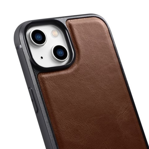 ICarer Leather Oil Wax etui pokryte naturalną skórą do iPhone 14 Plus (kompatybilne z MagSafe) brązowy (WMI14220719-BN) ICarer Leather Oil Wax etui pokryte naturalną skórą do iPhone 14 Plus (kompatybilne z MagSafe) brązowy (WMI14220719-BN)