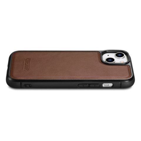 ICarer Leather Oil Wax etui pokryte naturalną skórą do iPhone 14 Plus (kompatybilne z MagSafe) brązowy (WMI14220719-BN) ICarer Leather Oil Wax etui pokryte naturalną skórą do iPhone 14 Plus (kompatybilne z MagSafe) brązowy (WMI14220719-BN)