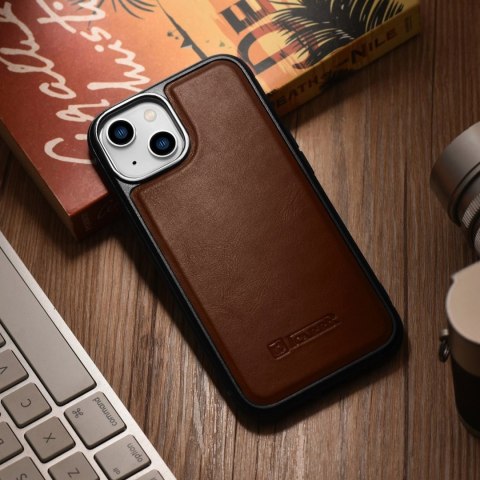 ICarer Leather Oil Wax etui pokryte naturalną skórą do iPhone 14 Plus (kompatybilne z MagSafe) brązowy (WMI14220719-BN) ICarer Leather Oil Wax etui pokryte naturalną skórą do iPhone 14 Plus (kompatybilne z MagSafe) brązowy (WMI14220719-BN)