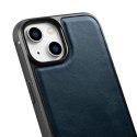 ICarer Leather Oil Wax etui pokryte naturalną skórą do iPhone 14 Plus niebieski (WMI14220719-BU)