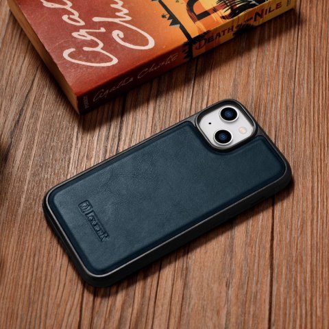 ICarer Leather Oil Wax etui pokryte naturalną skórą do iPhone 14 Plus niebieski (WMI14220719-BU) ICarer Leather Oil Wax etui pokryte naturalną skórą do iPhone 14 Plus niebieski (WMI14220719-BU)