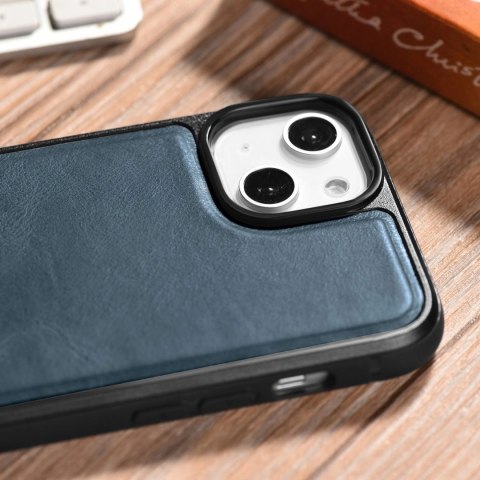 ICarer Leather Oil Wax etui pokryte naturalną skórą do iPhone 14 Plus niebieski (WMI14220719-BU) ICarer Leather Oil Wax etui pokryte naturalną skórą do iPhone 14 Plus niebieski (WMI14220719-BU)