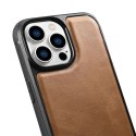 ICarer Leather Oil Wax etui pokryte naturalną skórą do iPhone 14 Pro brązowy (WMI14220718-TN)