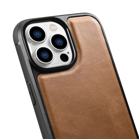 ICarer Leather Oil Wax etui pokryte naturalną skórą do iPhone 14 Pro brązowy (WMI14220718-TN) ICarer Leather Oil Wax etui pokryte naturalną skórą do iPhone 14 Pro brązowy (WMI14220718-TN)